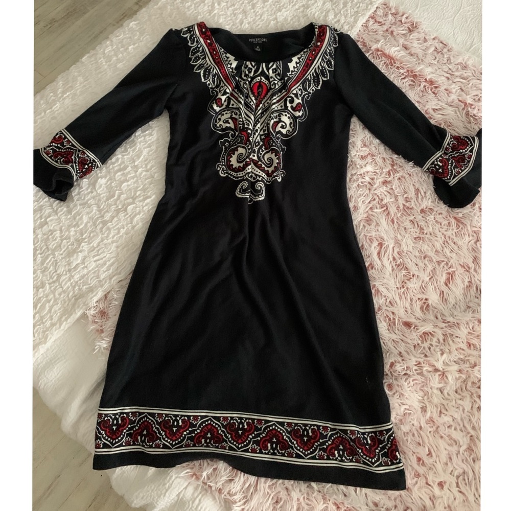 Red Black and White Midi Dress! ❤️🖤🤍
